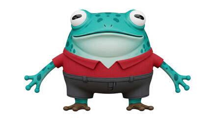 Isolated Cartoon Frog Character