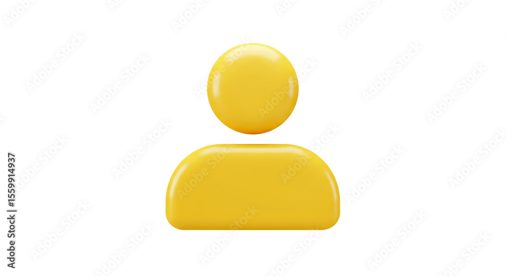 Fototapete 3d rendered avatar: an eye-level perspective of a simplified, yet detailed 3d rendered avatar icon, 
