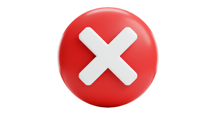 Obraz premium Red Cross Mark: A bold, red cross mark standing out. A powerful symbol of error, denial or cancellation