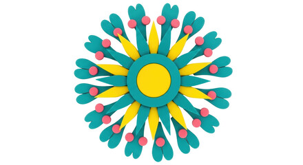 Isolated Flower with Dots