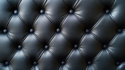 Fototapeta premium Dark gray leather tufted upholstery