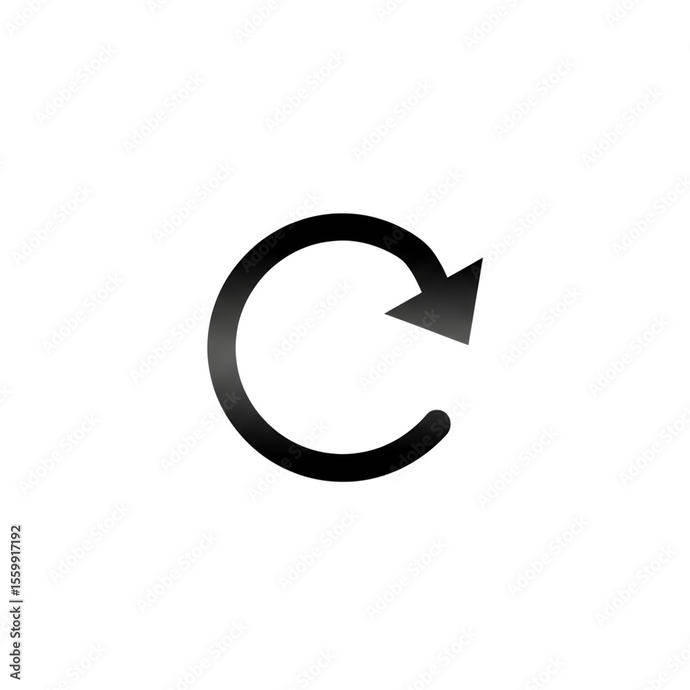 Poster black refresh icon in modern style simple and clean design for website ui or app development png fil