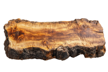 Natural wood slab dark bark edge cut tree brown wooden woodworking craft surface rustic texture