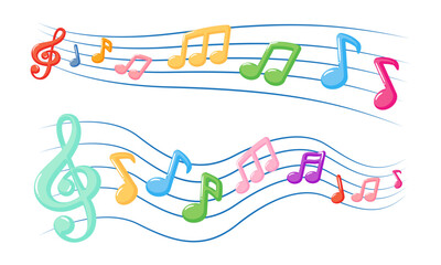 Cute musical notes fade in and fade out effect