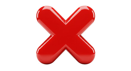 Obraz premium Red Cross Mark Symbol: A red cross mark symbol. representing denial, error, or incorrectness.