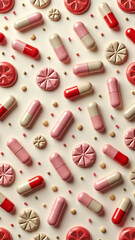 Seamless pattern with pills