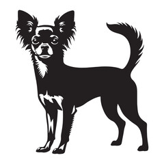 Showcasing a pure Chihuahua form, a clean, distinct graphic for designs - Chihuahua silhouette - Chihuahua Vector - Silhouette of Chihuahua - dog vector

