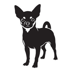 A unique Chihuahua breed image, perfect for a distinctive canine silhouette - Chihuahua silhouette - Chihuahua Vector - Silhouette of Chihuahua - dog silhouette


