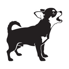 Presenting a defined Chihuahua dog drawing, with sharp, recognizable lines - Chihuahua silhouette - Chihuahua Vector - Silhouette of Chihuahua - dog vector

