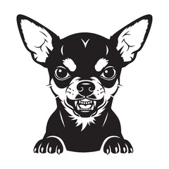 An iconic Chihuahua representation, clearly identifying the beloved breed - Chihuahua silhouette - Chihuahua Vector - Silhouette of Chihuahua - dog vector


