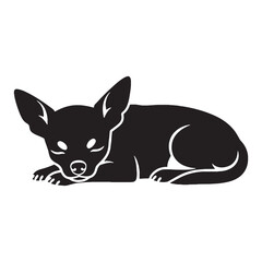 An exceptionally bold Chihuahua line art, perfect for intricate details - Chihuahua silhouette - Chihuahua Vector - Silhouette of Chihuahua - dog silhouette

