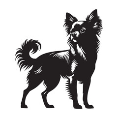 Displaying a distinctive Chihuahua dog shape, embodying its unique presence - Chihuahua silhouette - Chihuahua Vector - Silhouette of Chihuahua - dog vector

