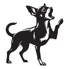 a classic Chihuahua breed profile, with clean, sharp edges - Chihuahua silhouette - Chihuahua Vector - Silhouette of Chihuahua - dog vector

