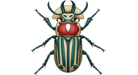 Isolated Scarab Beetle Illustration