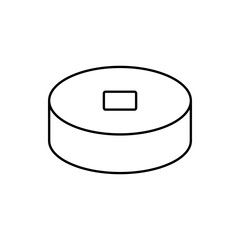 Hand Rolled Sushi Line Icon. Japanese Cuisine Symbol for Food & Culture Media