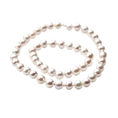 String of Pearls, String of freshwater pearls, isolated on transparent background