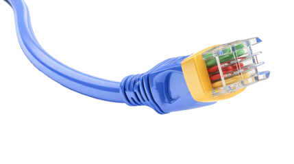 Ethernet cable. LAN, network, Internet concept. RJ45 cord isolated on white 3d illustration
