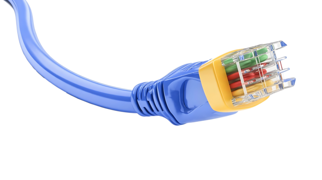 Ethernet cable. LAN, network, Internet concept. RJ45 cord isolated on white 3d illustration