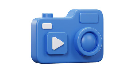 Blue Camera Icon: A sleek, 3D rendered camera icon in vibrant blue, capturing the essence of photography and visual media.