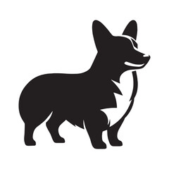A versatile Corgi design asset, offering a clean, modern vector - Corgi silhouette - Corgi Vector - Silhouette of Corgi - dog silhouette

