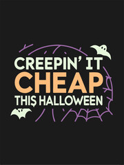 Creepy and Cheap Halloween Design with a Grungy Font for Spooky Season Promotions and Festive Decorations Vector Illustration