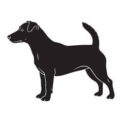 A simple Jack Russell Terrier dog outline, easy to integrate into various layouts - Jack Russell Terrier silhouette - Jack Russell Terrier Vector - Silhouette of Jack Russell Terrier - dog silhouette

