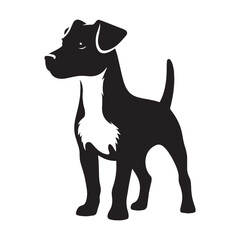 Presenting a classic Jack Russell Terrier breed profile, with clean, sharp edges - Jack Russell Terrier silhouette - Jack Russell Terrier Vector - Silhouette of Jack Russell Terrier - dog vector

