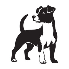 A lively Jack Russell Terrier breed design, perfect for various artistic projects - Jack Russell Terrier silhouette - Jack Russell Terrier Vector - Silhouette of Jack Russell Terrier - dog silhouette
