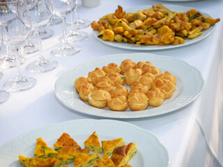 Detail of catering buffet