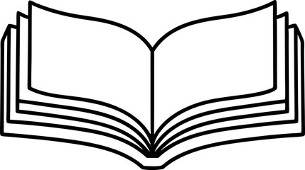 Vector art of an open book with blank pages is isolated on white background, ready for reading and learning