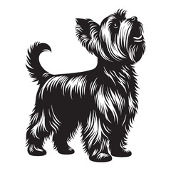 Featuring an artistic Yorkshire Terrier profile, with a minimalist yet striking aesthetic - Yorkshire Terrier silhouette - Yorkshire Terrier Vector - Silhouette of Yorkshire Terrier - dog silhouette

