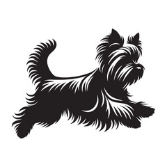 An exceptionally refined Yorkshire Terrier line art, perfect for intricate details - Yorkshire Terrier silhouette - Yorkshire Terrier Vector - Silhouette of Yorkshire Terrier - dog silhouette

