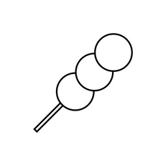 Dango Line Icon. Japanese Sweet Dumplings for Food, Culture & UI Design