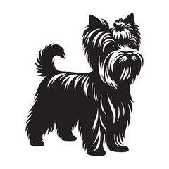 Displaying a distinctive Yorkshire Terrier dog shape, embodying its unique presence - Yorkshire Terrier silhouette - Yorkshire Terrier Vector - Silhouette of Yorkshire Terrier - dog vector

