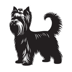 Presenting a classic Yorkshire Terrier breed profile, with clean, sharp edges - Yorkshire Terrier silhouette - Yorkshire Terrier Vector - Silhouette of Yorkshire Terrier - dog vector

