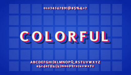 Collection of alphabet letters and number elements in a colorful style. Suitable for poster design, banners, flyers, marketing, etc.