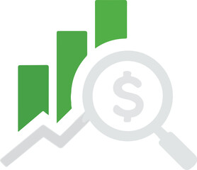 magnifying glass and graph