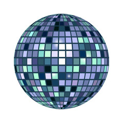 Fototapeta premium Shiny disco ball halftone photocopy stipple effect collage element with sparkling reflections isolated on white background for party and celebration theme