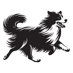 Presenting a focused Australian Shepherd breed profile, with clean, sharp edges - Australian Shepherd silhouette - Australian Shepherd Vector - Silhouette of Australian Shepherd - dog vector

