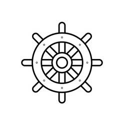 Obraz premium Rudder Steering Control Line Icon