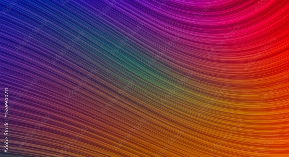 Poster curved abstract lines with gradient color background texture