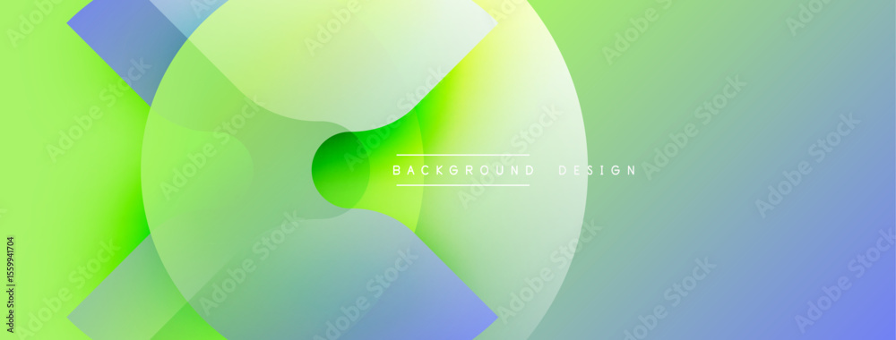 Poster Abstract gradients blend, creating dynamic visual flow. Soft colors evoke freshness, modern aesthetic. Minimal text present.