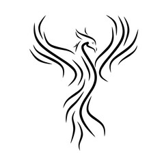 BLACK LINE PHOENIX VECTOR LOGO DESIGN