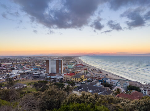 Elevated view of Muizenberg beach in False Bay Cape Town