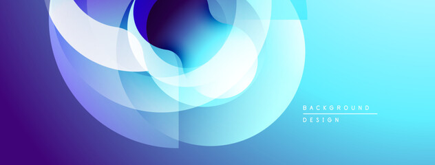 Abstract fluid shapes, vibrant blues, purple gradients. Modern design, smooth transitions, dynamic composition. Minimalist aesthetic.
