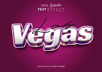3d Neon Las Vegas text effect. Neon Font style Effect. Editable text effect.