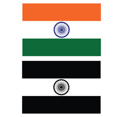 Indian flag set, India Monochrome and black and white flag design	