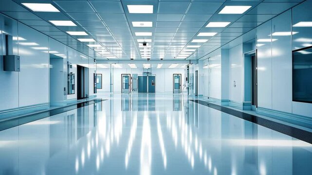 Cleanroom environment in semiconductor manufacturing facility designed for precise technology production, Semiconductor production fab cleanroom, where technology meets precision manufacturing