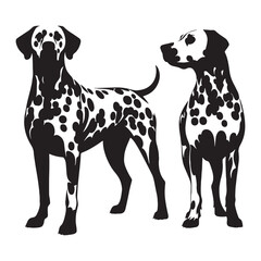 A vibrant Dalmatian dog artwork, capturing the breed's lively nature - Dalmatian silhouette - Dalmatian Vector - Silhouette of Dalmatian - dog silhouette

