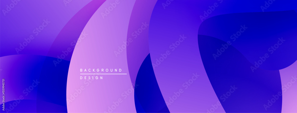 Poster Abstract purple background. Smooth flowing shapes create dynamic visual texture. Gradient colors offer modern aesthetic.